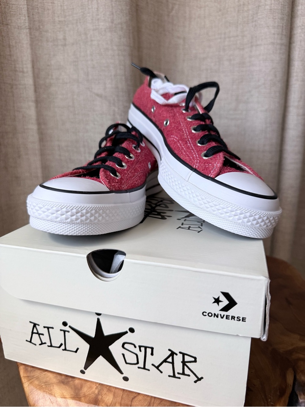 Stüssy x Converse Chuck 70 OX Poppy Red Hairy Suede NWT Men’s 6